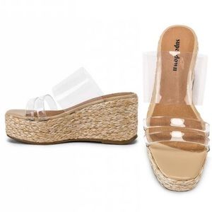 Revolve Superdown Paris Espadrille Clear NEW